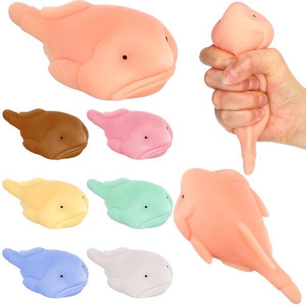 Liliful 7 Pieces Blobfish Toy Cute Funny Fish Toy Stress Toys Anxiety Relief Toys Fidget Blob Fish Squishy Sensory Toy for Adults Boys Girls Birthday School Office Christmas Holiday Party Favors