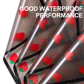 WRAPAHOLIC 20 hojas de papel de regalo de flores – 22.4 x 22.4 pulgadas, papel de regalo de ramo floral resistente al agua, fresa negra, suministros de floristería, embalaje para ceremonia de