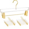 Besser 10 Pack Gold Acrylic Hangers,Clear Hanger with Gold Hook,Luxurious