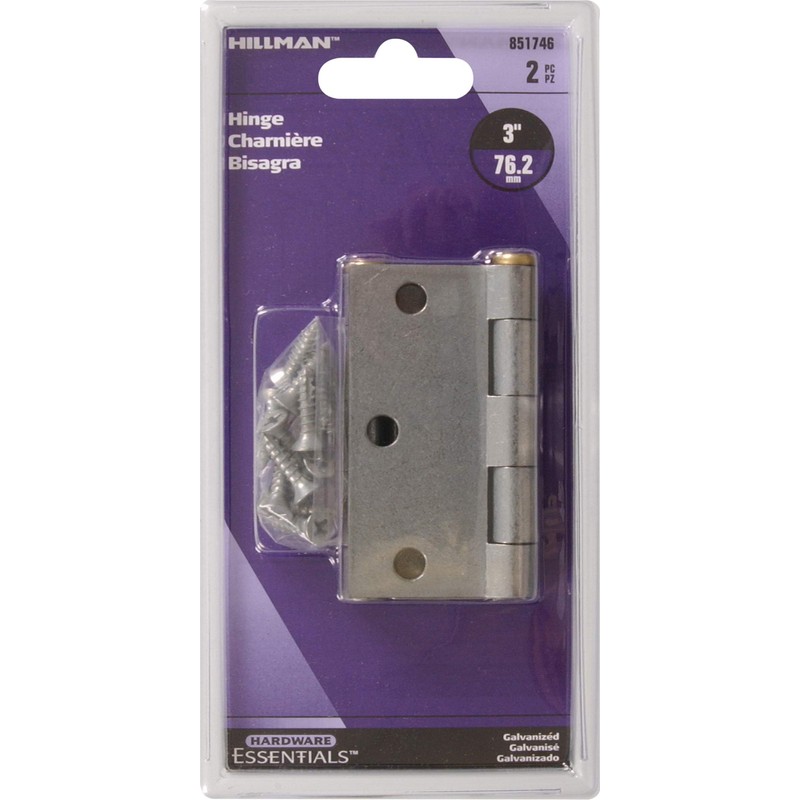 Hardware Essentials 851746 General Purpose Square Corner Hinges Fixed Pin