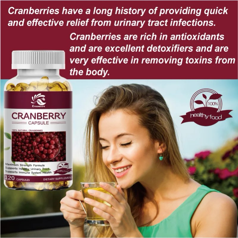 Cranberry Supplement, Concentrated Cranberry Extract Capsules for Women, Supports Urinary