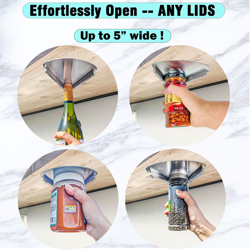 GOLDTREE Latest Stainless Steel Jar Openers for Seniors, Under Cabinet