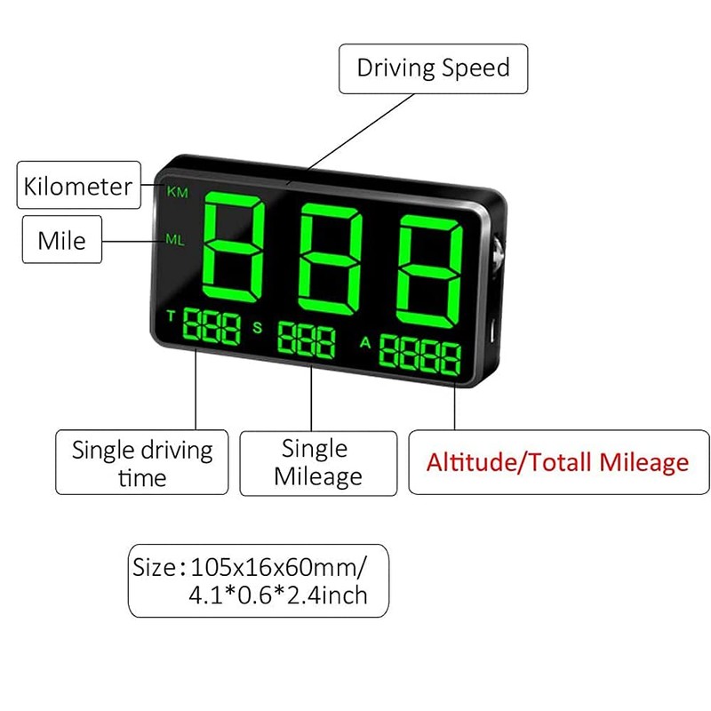 KingNeed Original Universal GPS Head Up Display Speedometer Odometer Car
