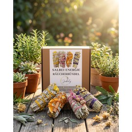 JEEBUTY Sage Energy Incense Bundles, Pack of 4, Approx. 10 cm and 100 g, for Smoking, Incense Set