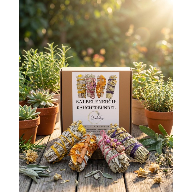 JEEBUTY Sage Energy Incense Bundles, Pack of 4, Approx. 10