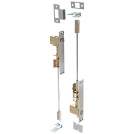 Rockwood 2845.26D Combination Flush Bolt Set for Metal Doors, 1" Width x 6-3/4" Height, Brass Satin Chrome Plated Finish
