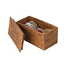 KOUBOO La Jolla Rectangular Rattan Box, Honey-Brown Toilet Roll Storage