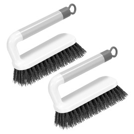 SetSail SetSail Scrub Brush, Heavy Duty Cleaning Brushes with Handle, Comfort Grip Shower Scrubber for Cleaning Bathroom, Tub, Kitchen, Sink, Floor, Carpet, 2 Pack (Grey)