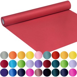 SMART&CASUAL 17.8" x 760" (63') Red Kraft Craft Paper Roll for Gift Wrapping Bulletin Board Bouquet Flower Kids Art Packing Parcel Table Covering 80GSM 55LB (Red, 17.8" x 63')