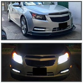 Spec-D Tuning Full LED Bumper Driving Fog Lights with Bezel Compatible with 2011-2014 Chevy Cruze L+R Pair Assembly