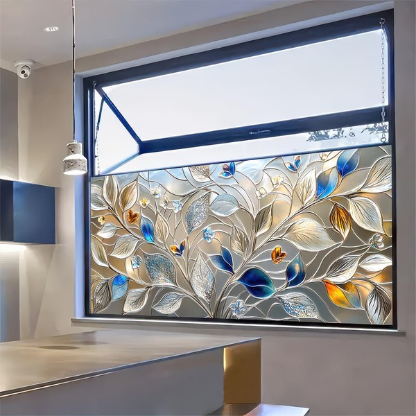 BlissYard Flower Window Privacy Film Rainbow Window Film Anti-UV Sun