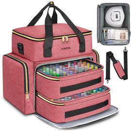 YOREPEK Extra Large Nail Polish Organizer Case Holds 96 to 100+ Bottles (15ml/0.5 fl.oz) Nail Lamp, Nail Polish Travel Case Bag with 2 Removable Pouches Fits Nail Suppiles, Gift for Manicurist, Pink