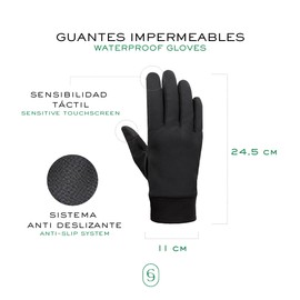 Clepsidra® Guantes unisex impermeables con funcion para pantalla tactil. Guantes con forro interior suave. Accesorios para uso diario. Guantes invierno de lujo. Guantes frio comodos. Outdoor gloves.