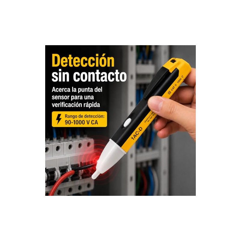 Probador de Voltaje Sin Contacto 2 Piezas con Linterna LED
