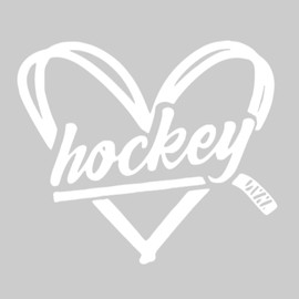 Hockey Heart Iron On Decal, Sports Tshirt Patch, Heat Transfer, HTV Graphic Shirt Hotfix, DIY Crafts, Pick Size Color, Iron-On Almost Anything in 5 Min (White)