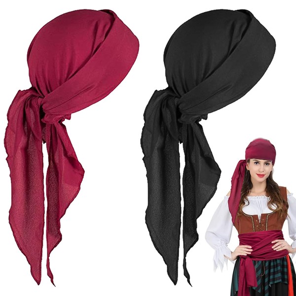 AUNGKWANG Headwrap Tail Bandanas Long Tail Wide Straps Du-rag Head