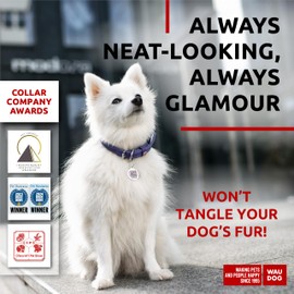 WAUDOG Ultra Soft Rolled Leather Collar - Soft Padded for Small, Medium, and Large Dogs - Puppy Collar for Male and Female Dogs