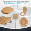 SANILO Wooden Toilet Seat with Soft Close [ROUND] - Decorative,