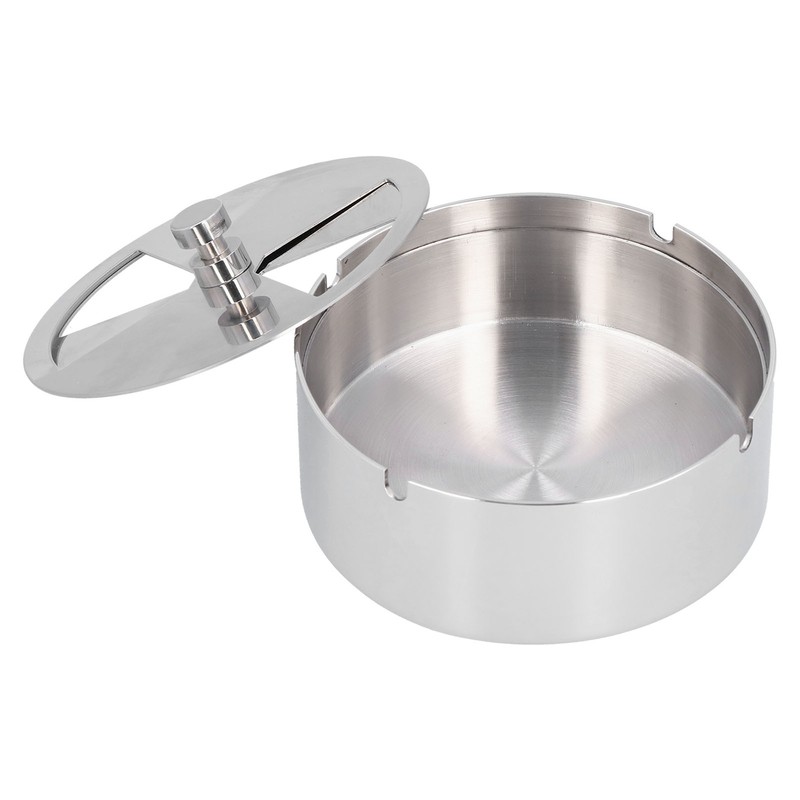 Ashtray Outdoor Thickened Stainless Steel Windproof Rotating Cover Design Finely