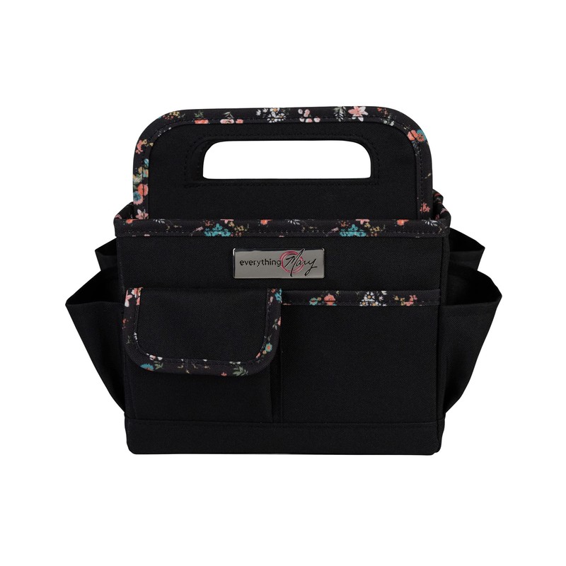 Everything Mary Craft Caddy, Black & Floral - Art Storage