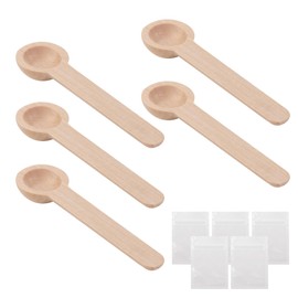 Small Wooden Spoons for Coffee Salt Sugar and Spice 2.76" x 0.75" w/Sealed Bag Pack of 5