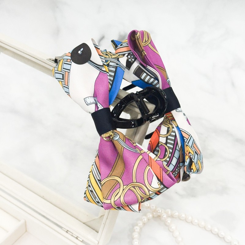 Burnaby Purple Scarf Ribbon Clamp Pin / 버나비 퍼플 스카프