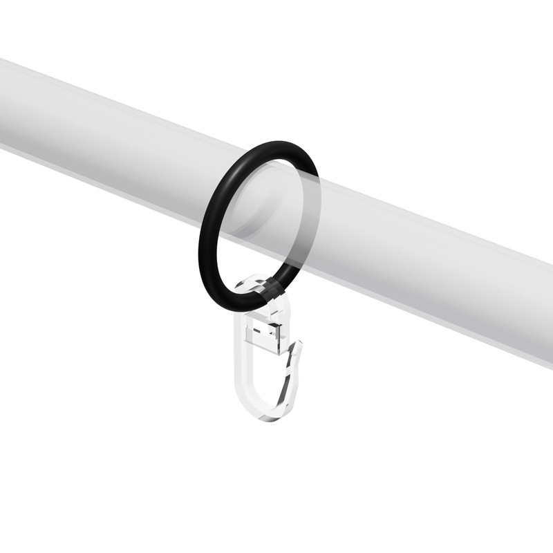INTERDECO Curtain Pole Rings with Pleat Hooks / Curtain Rings