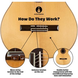 Cuentas de plástico para guitarra acústica flamenca clásica en patrón de madera oscura para cuerdas de nailon