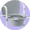Medline 3-in-1 Steel Bedside Commode, Standard Seat, Sturdy Folding Frame,