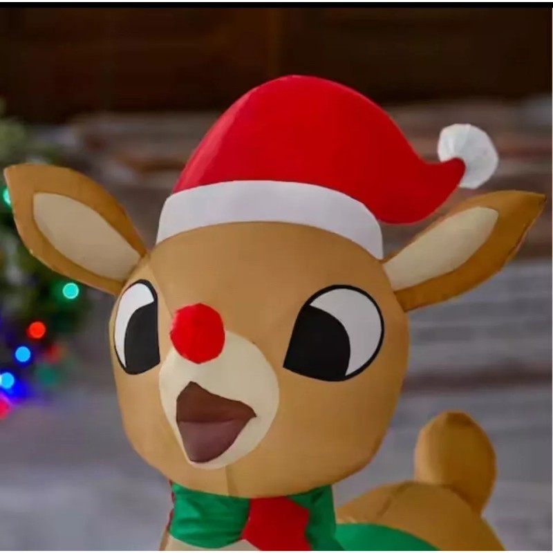 Gemmy Rudolph the Red Nosed Reindeer w/ Blinking Nose Christmas