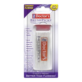 The Doctor's The Doctor's BrushPicks, Interdental Brushes and Dental Pick 2-in-1, Plaque Remover for Teeth, 120 Toothpicks, 1 Pack