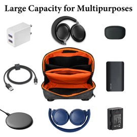 Geekria Elite Headphones Pouch Compatible with Bose QC Ultra, JBL Tour ONE M3, Sony WH-1000XM6 and More, Soft Shell Replacement Protective Travel Carrying Bag with Cable Storage (Dark Grey)