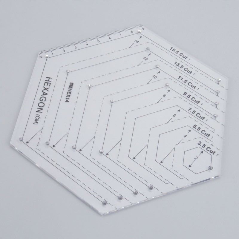Yetaha Hexagon Ruler, Sewing Patchwork Template Handmade Drawing Tools for