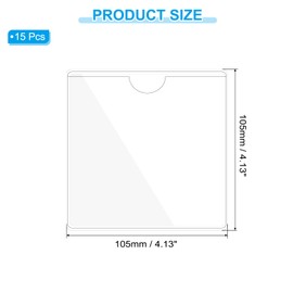 PATIKIL 15Pcs Clear PVC 4.1x4.1 Inch Card Pockets with Top Open for Loading
