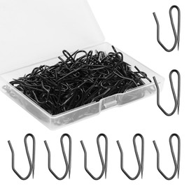 Curtain Hooks for Drapes Pins 120 Pack 1.2 Inch Metal Pinch Pleat Hooks Drapery Hooks for Pleated Drapes for Window Door and Shower Curtain (Black)