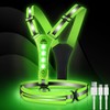 Topward LED Reflective Vest Running Gear, USB-C Rechargeable, Light Up