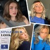 HAIRCUBE Peluca sintética con encaje frontal, sin pegamento, con raya