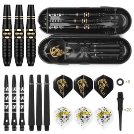 LYCXAMES Darts with Plastic Tip for Electronic Dartboard, Set of 3 Soft Darts Set, 18 g Professional Soft Darts with 20 Plastic Dart Tips and Anti-Loose Rubber Rings