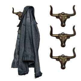 KOXHERO Cowboy Hat Holder Western Hat Hook Display Rack Antique Gold 4Pcs Cowgirl Hat Hanger Organizer Boho Cap Holder Decor For Home Bedroom Wall,Entryway, Trunk,Cloest