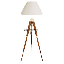 Thor Classical Designer Marine Tripod Floor Lamp Retro Vintage Wooden Tripod Lamp (Lamp Shade is not Included) Rustic Vintage Home Decor Gifts