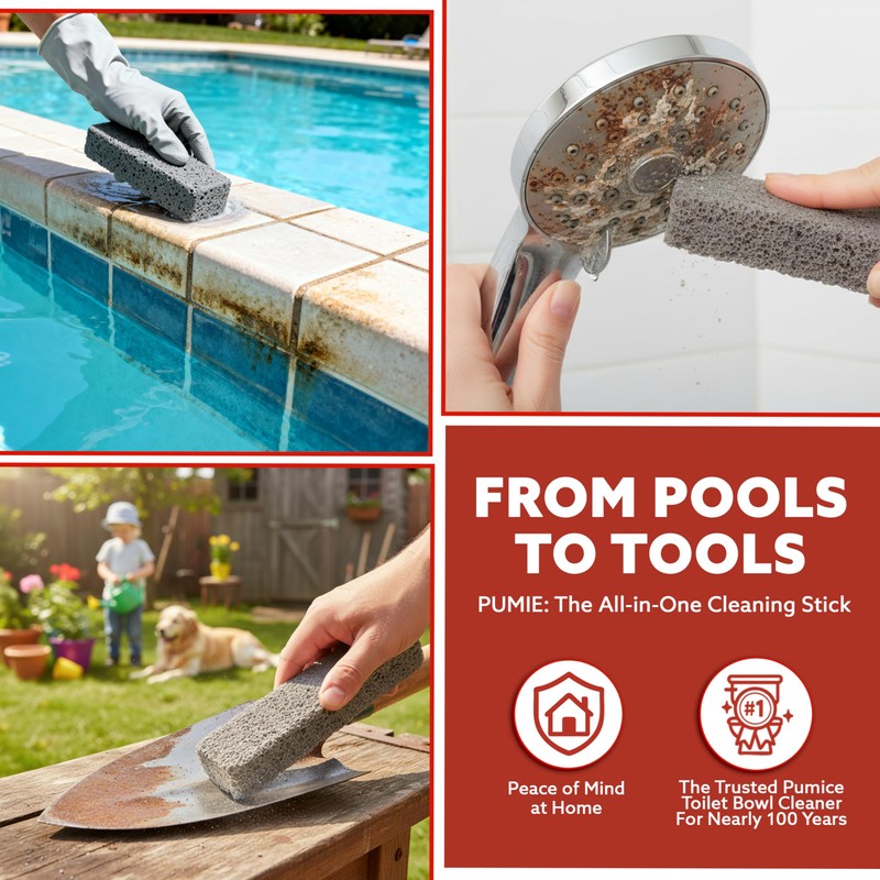 PUMIE Scouring Stick, Heavy Duty Extra Strong Pumice Cleaning Bar,