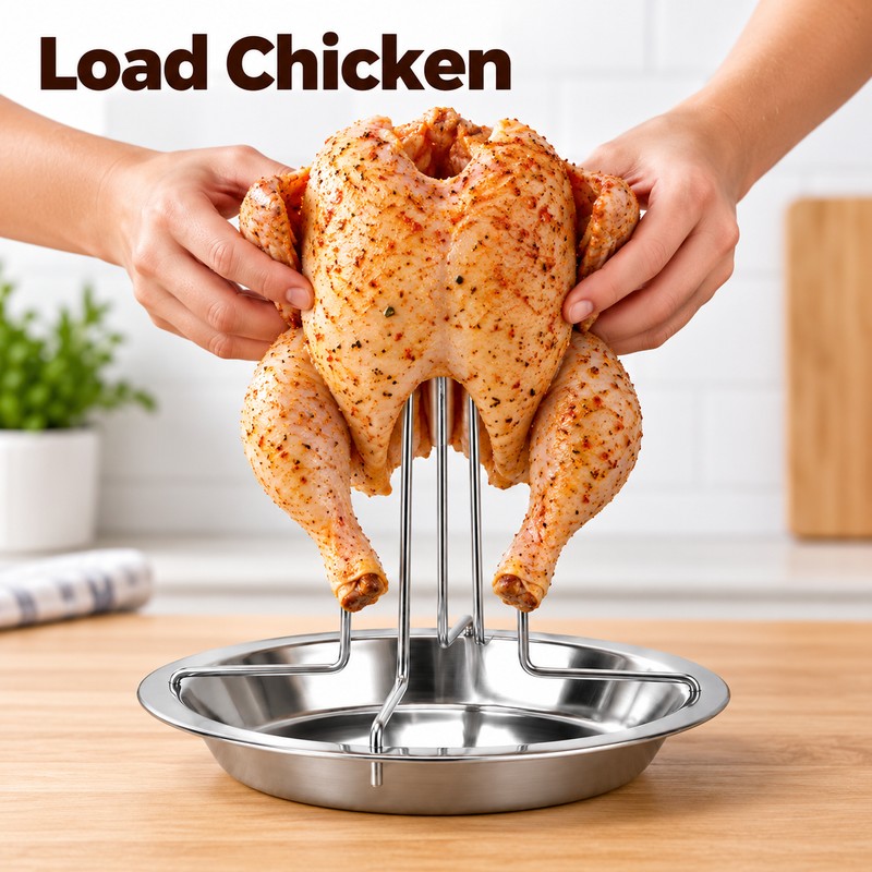 Chicken Roaster Rack for Grilling – Stainless Steel Roasting Stand