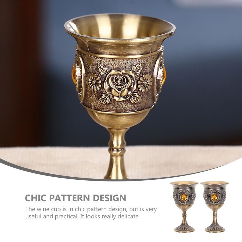 Kichvoe Medieval Cup 2pcs Chalice Goblet Royal Celebrations Wine Communion