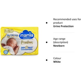 T Aldi Mamia Newborn Nappies, Size 1, (24 Nappies) Dry Fast Technology