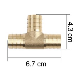 sourcing map Brass Pipe Fitting Hose Connector 3 Way 19 mm for Air Water Oil Pipe