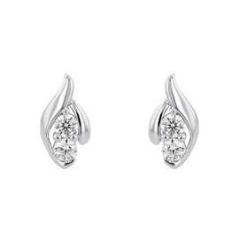 Amor 9963690 Women's Stud Earrings 925 Sterling Silver with Synthetic Zirconia 1.2 cm Silver Comes in Jewellery Gift Box, Silver, Cubic Zirconia