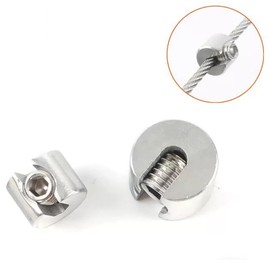 2PCS Steel Wire Rope Fixing Clips,Stainless Steel Lock Cable Clamps Clip for Rope Fastening 5mm