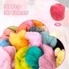 30 Colours Felting Wool, 30 Pieces Wool for Dry Felting,