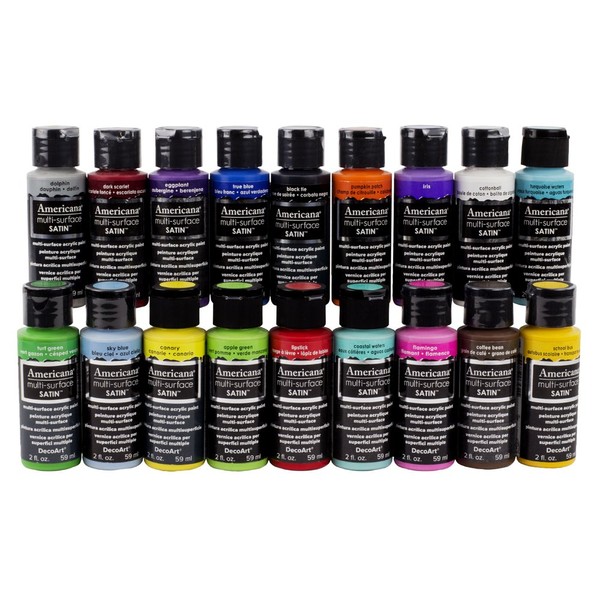 Americana Multi-Surface Satin Favorites Sample Kit for Wood, Metal, Glass,