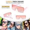 FEISEDY Oversized Square Sunglasses for Women Men Flat Top Shield